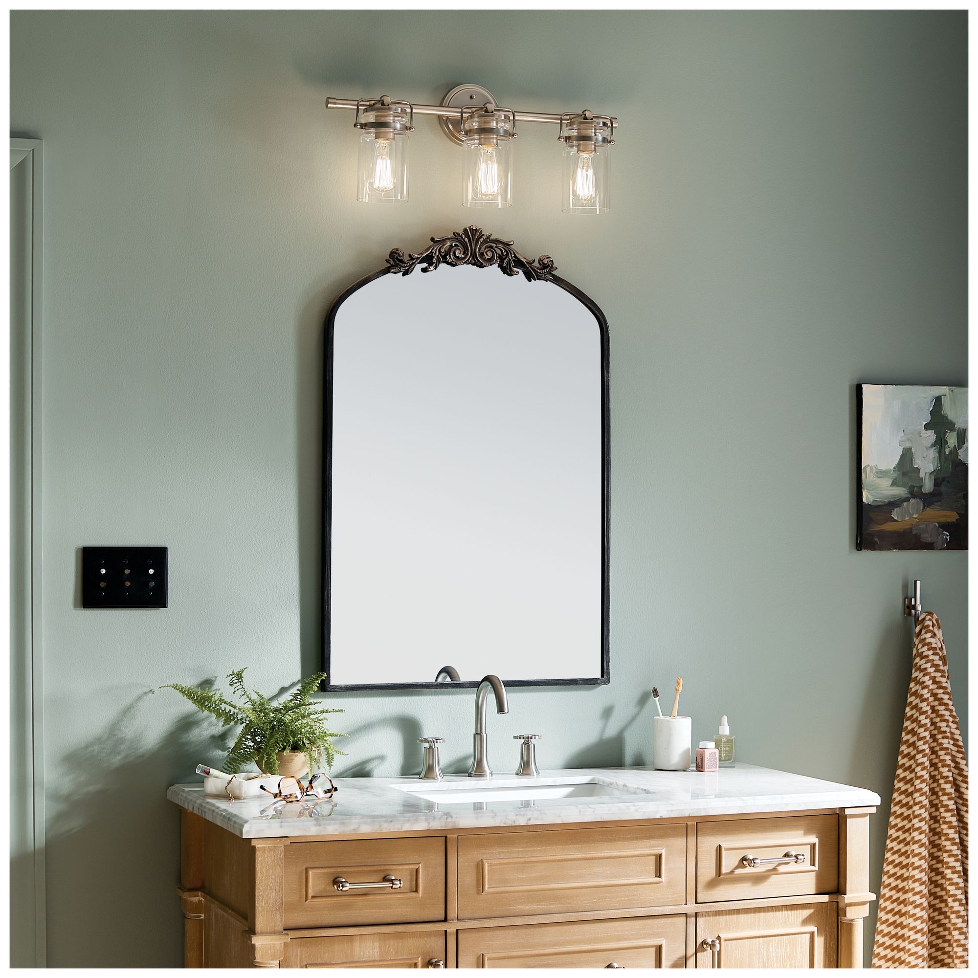 Kichler Brinley 24" Wide Brushed Nickel 3-Light Bath Light