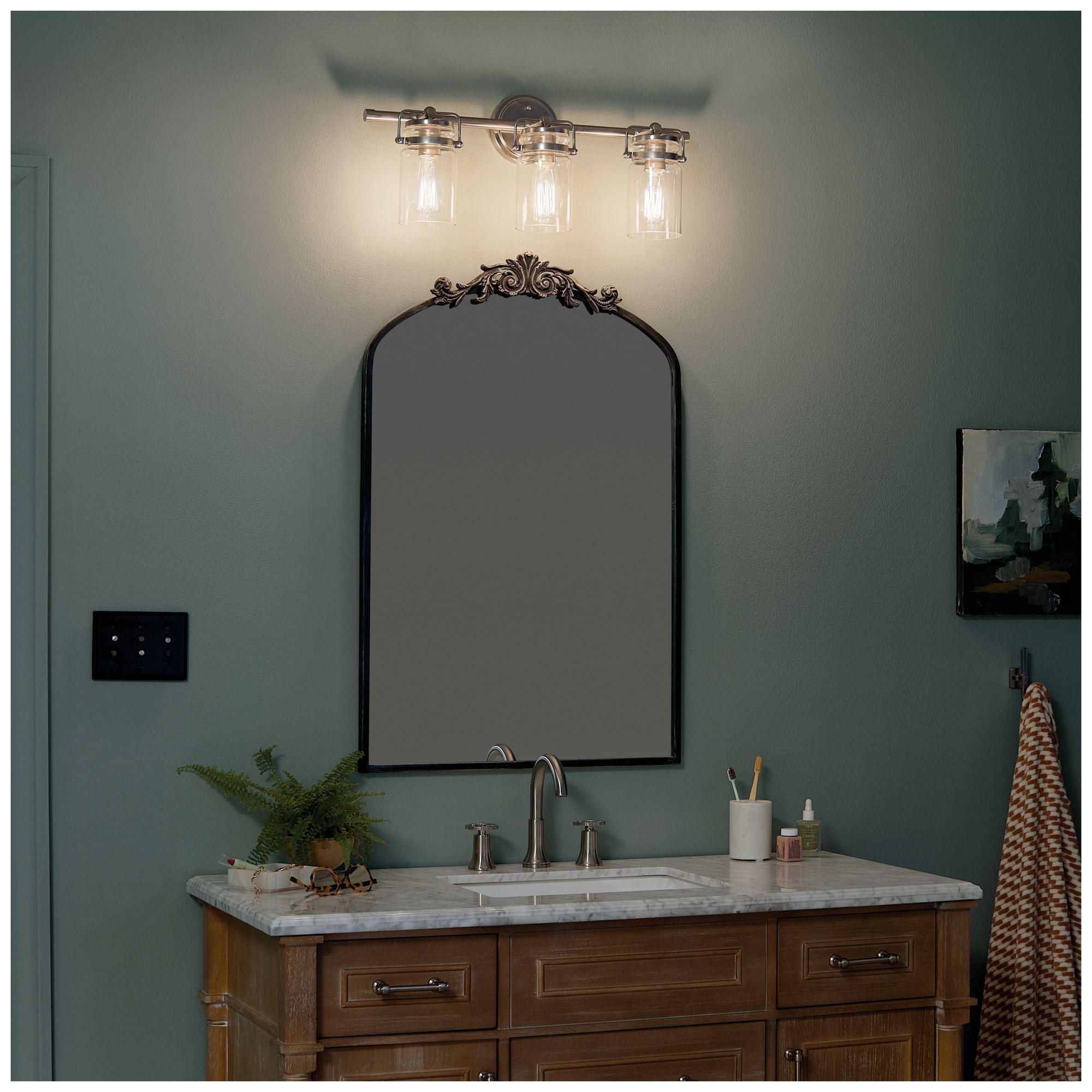 Kichler Brinley 24" Wide Brushed Nickel 3-Light Bath Light