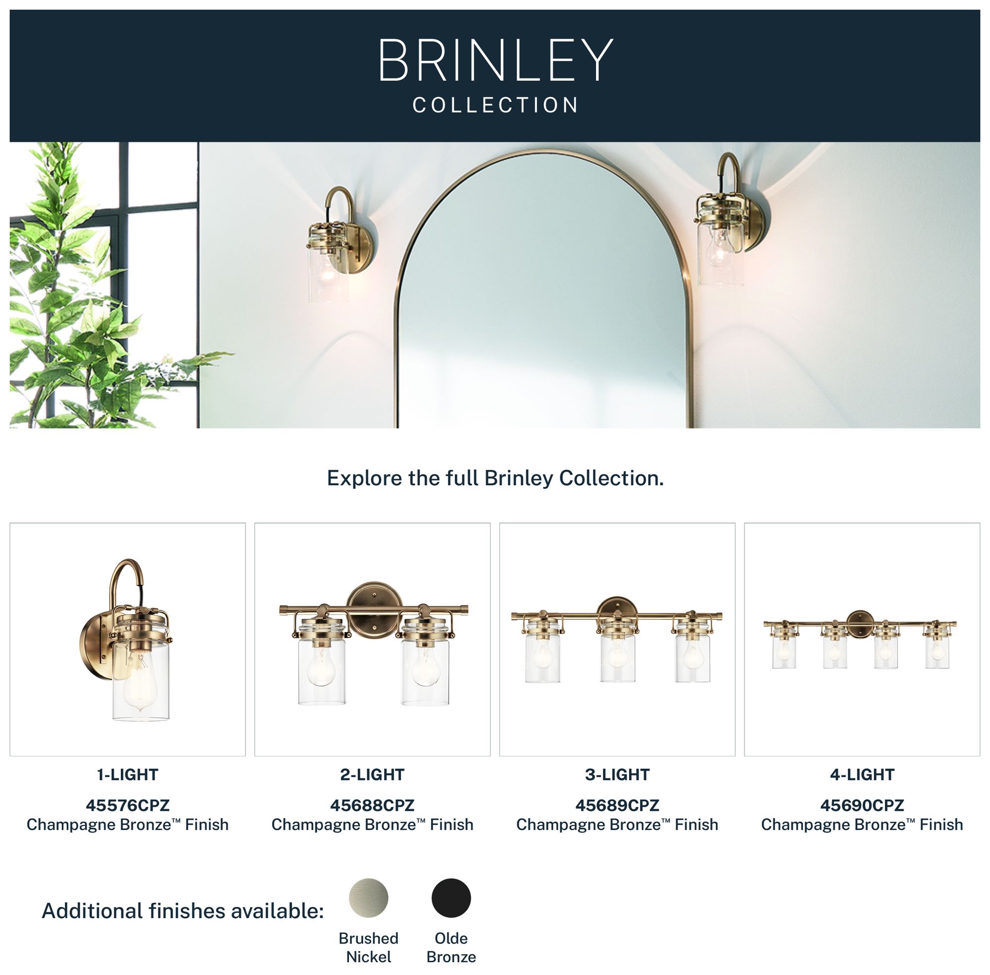 Kichler Brinley 24" Wide Champagne Bronze 3-Light Bath Light