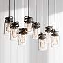 Thumbnail1 of Kichler Brinley 25 1/2" Glass and Bronze 8-Light Industrial Pendant