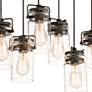Thumbnail3 of Kichler Brinley 25 1/2" Glass and Bronze 8-Light Industrial Pendant more views