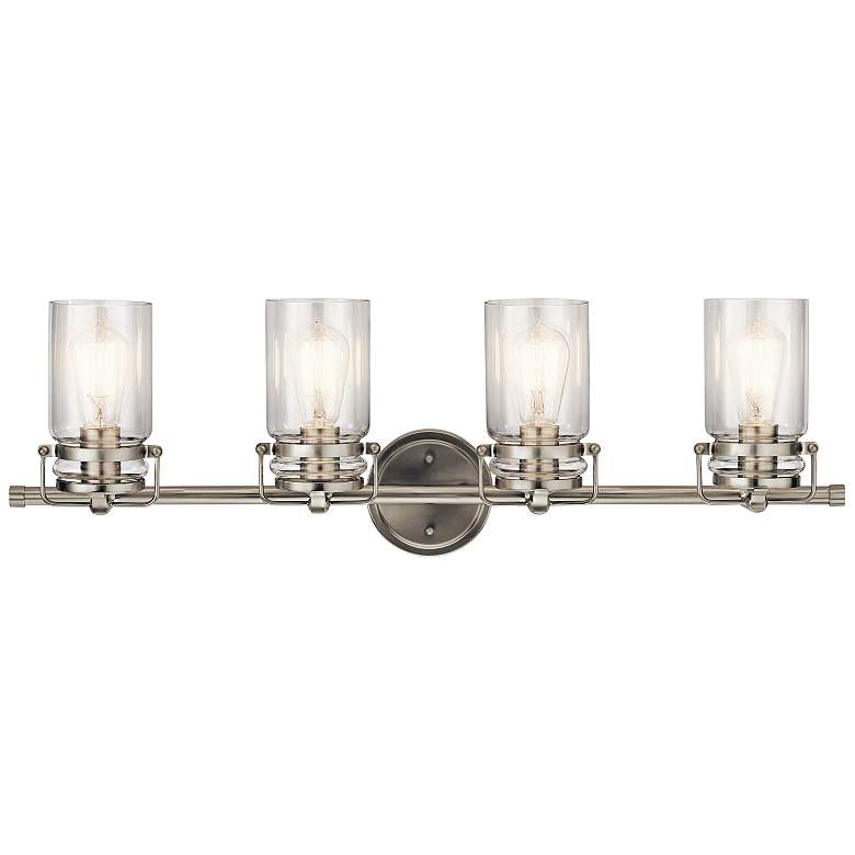 Image 1 Kichler Brinley 32 1/4 inchW Brushed Nickel 4-Light Bath Light