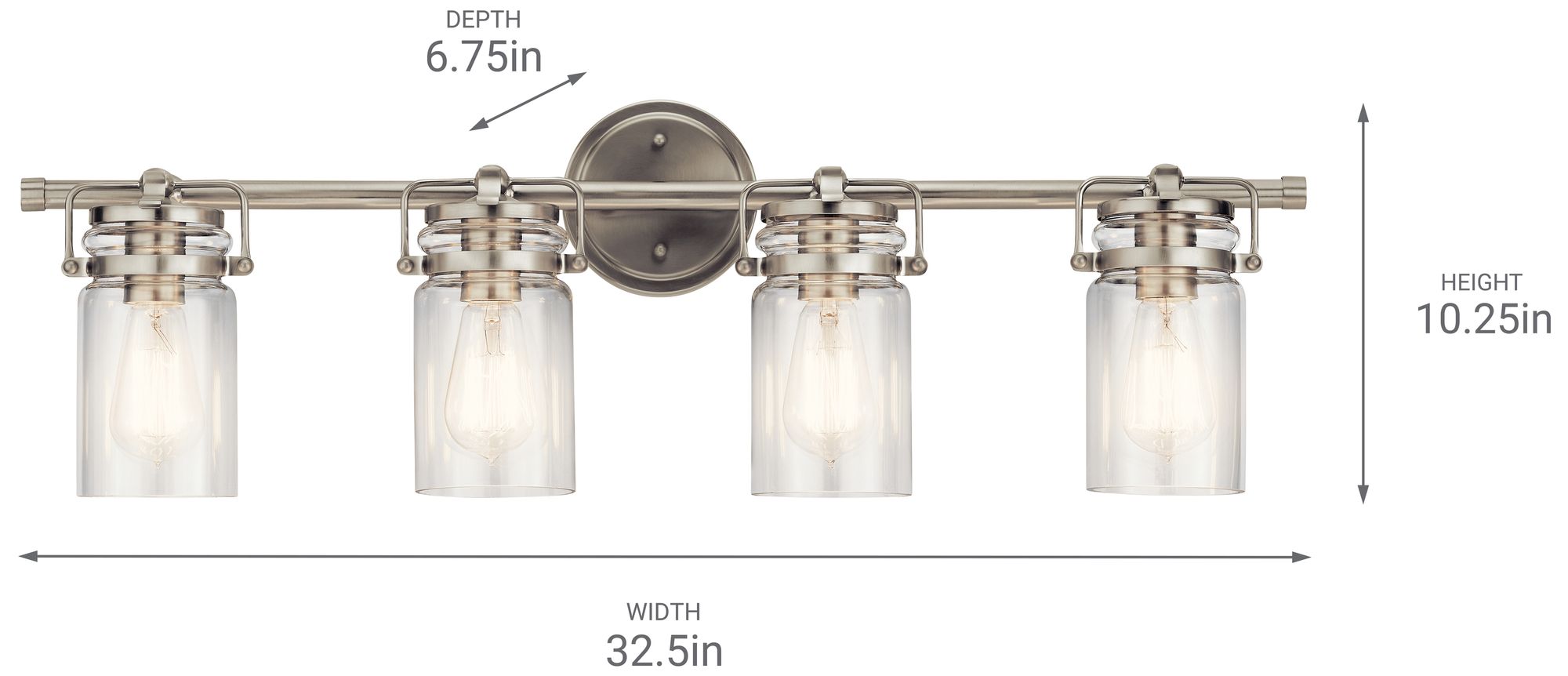Kichler Brinley 32 1/4"W Brushed Nickel 4-Light Bath Light