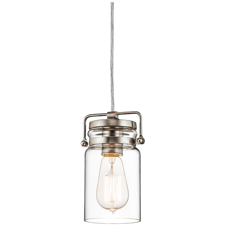 Image 2 Kichler Brinley 4 3/4 inch Wide Brushed Nickel Mini Pendant