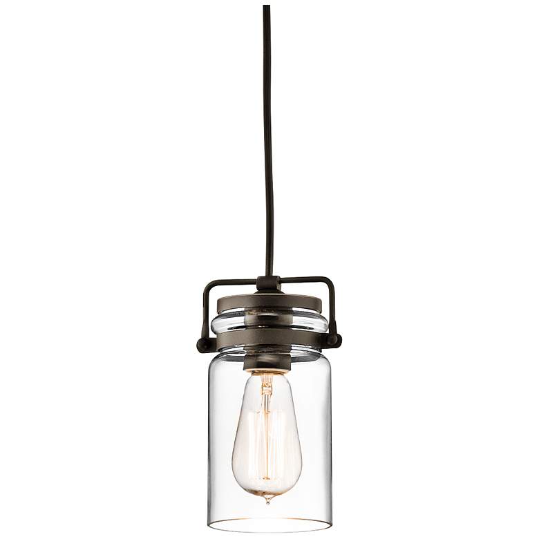Image 2 Kichler Brinley 4 3/4" Wide Clear Glass Olde Bronze Mini Pendant