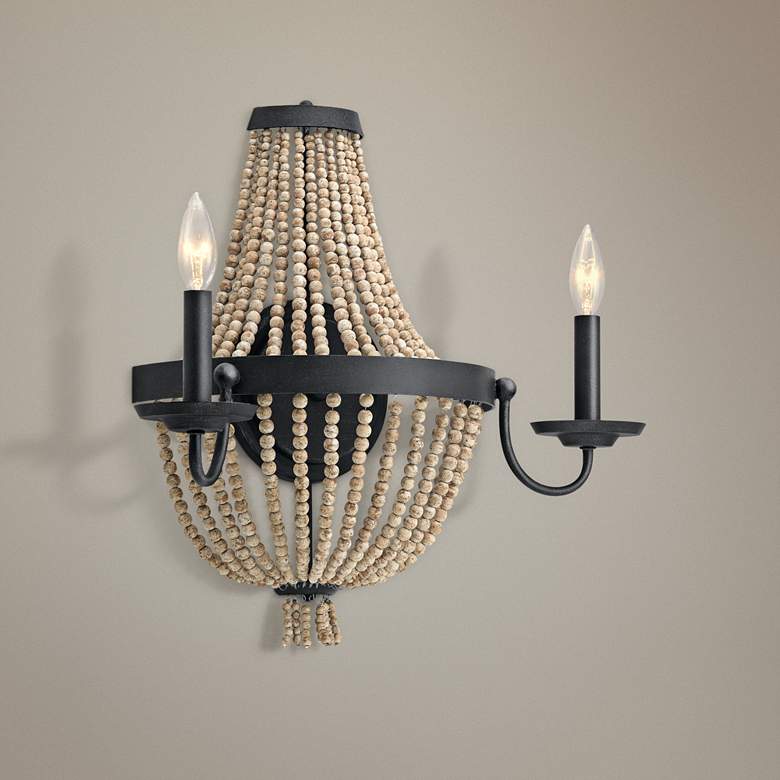 Image 1 Kichler Brisbane 18" High Distressed Black Wall Sconce