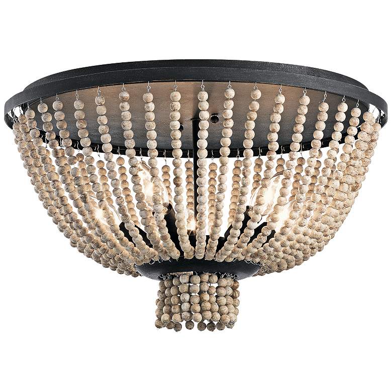 Image 2 Kichler Brisbane 18" Wide 5-Light Black with White Beads Ceiling Light