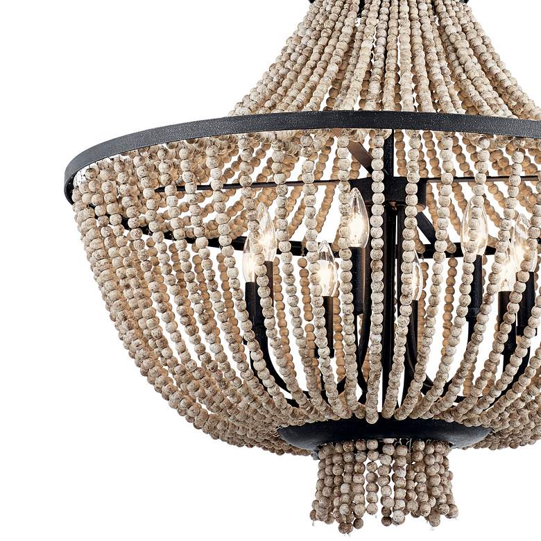 Image 4 Kichler Brisbane 30 inch Wide Distressed Black 8-Light Beaded Chandelier more views