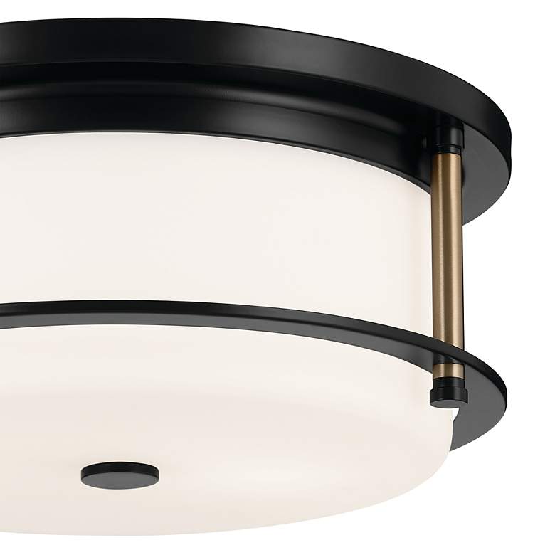 Image 3 Kichler Brit 12" Wide 2-Light Black and Champagne Bronze Ceiling Light more views