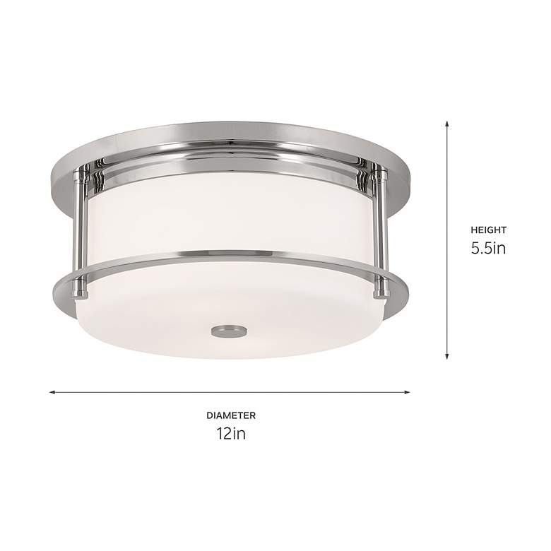 Image 3 Kichler Brit 12" Wide Polished Nickel Ceiling Light more views