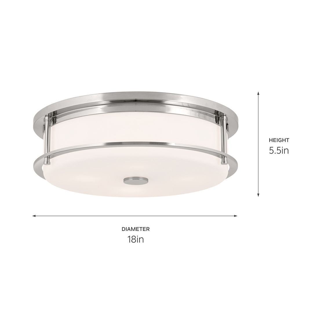 Image 4 Kichler Brit 18 Inch 4 Light Flush Mount in Polished Nickel more views