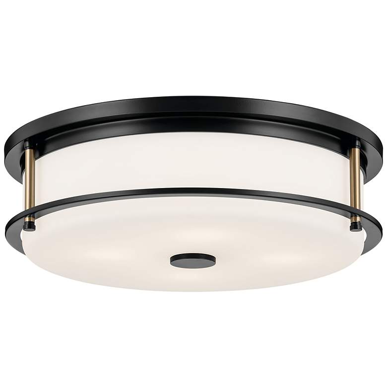 Image 1 Kichler Brit 18 inch Wide Black Steel Ceiling Light