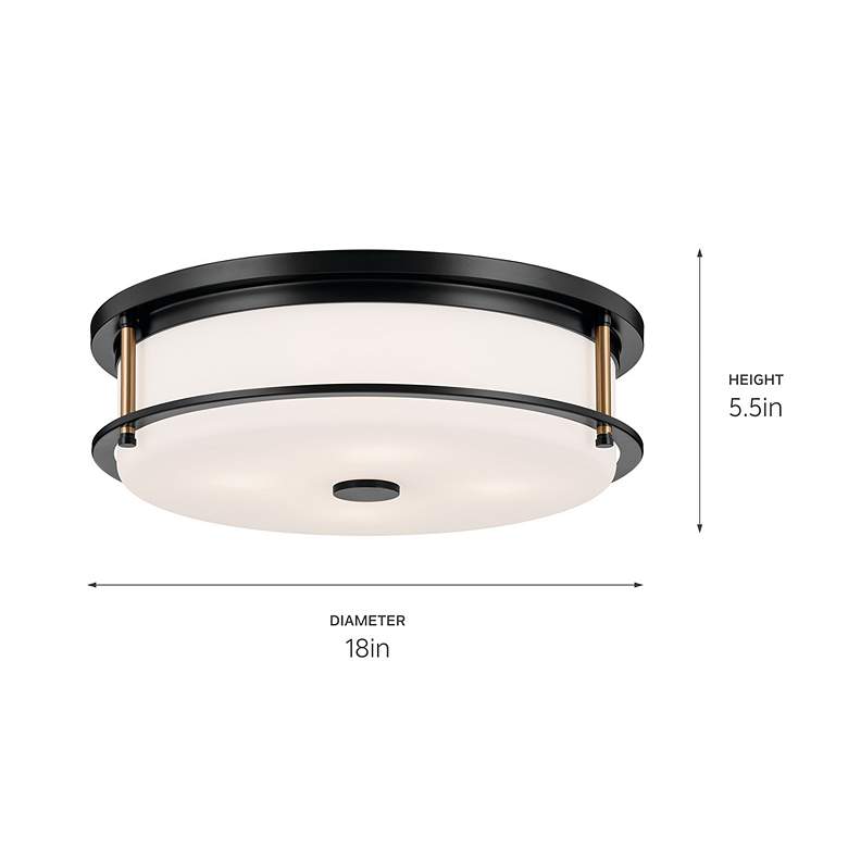 Image 2 Kichler Brit 18 inch Wide Black Steel Ceiling Light more views