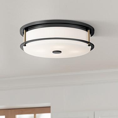 Kichler Brit 18" Wide Black Steel Ceiling Light