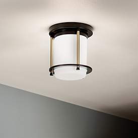 Image2 of Kichler Brit 7.25 Inch 1 Light Flush Mount in Black and Champagne Bronze