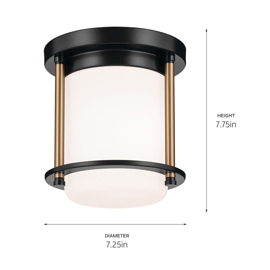 Image 5 Kichler Brit 7.25 Inch 1 Light Flush Mount  in Black and Champagne Bronze more views