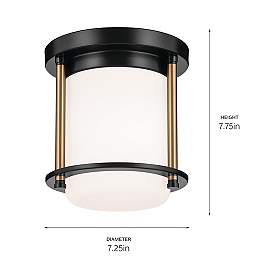 Image5 of Kichler Brit 7.25 Inch 1 Light Flush Mount in Black and Champagne Bronze more views