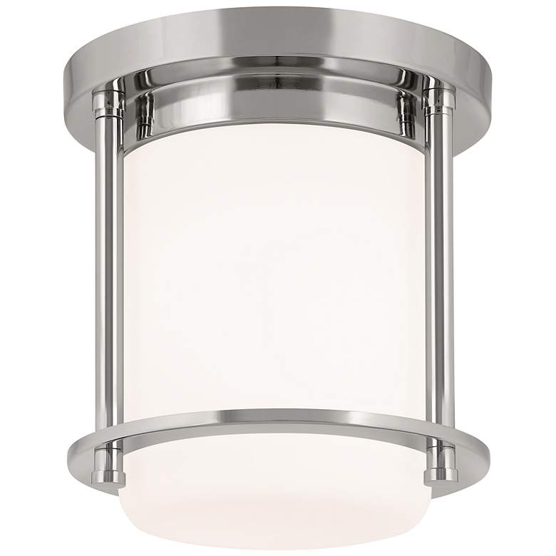 Image 1 Kichler Brit 7.25 Inch 1 Light Flush Mount in Polished Nickel