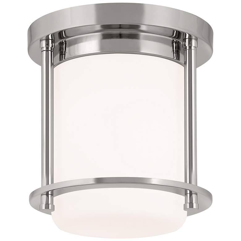 Image 1 Kichler Brit 7.25 Inch 1 Light Flush Mount  in Polished Nickel