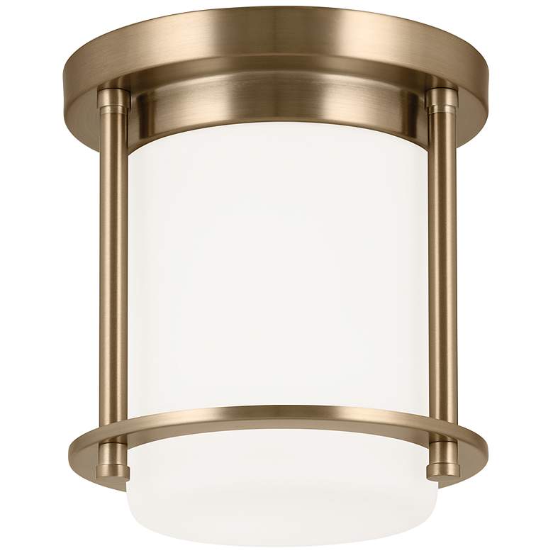 Image 1 Kichler Brit 7.25 Inch 1 Light Flush Mount with Opal Glass