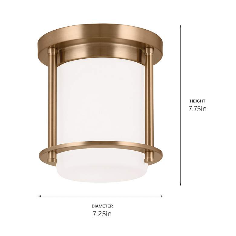 Image 3 Kichler Brit 7.25 Inch 1 Light Flush Mount with Opal Glass more views