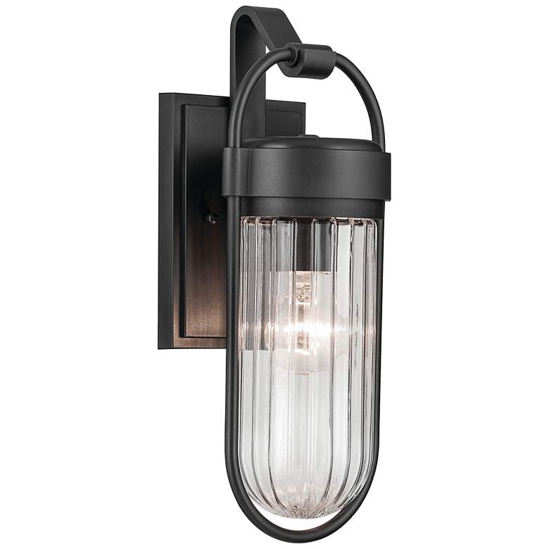 Image 1 Kichler Brix 16" High Outdoor Wall 1Lt Textured Black