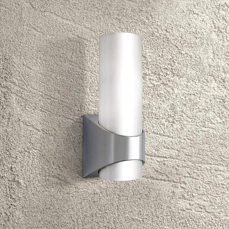 Image 1 Kichler Brushed Aluminum 13 1/2 inch High Outdoor Wall Light