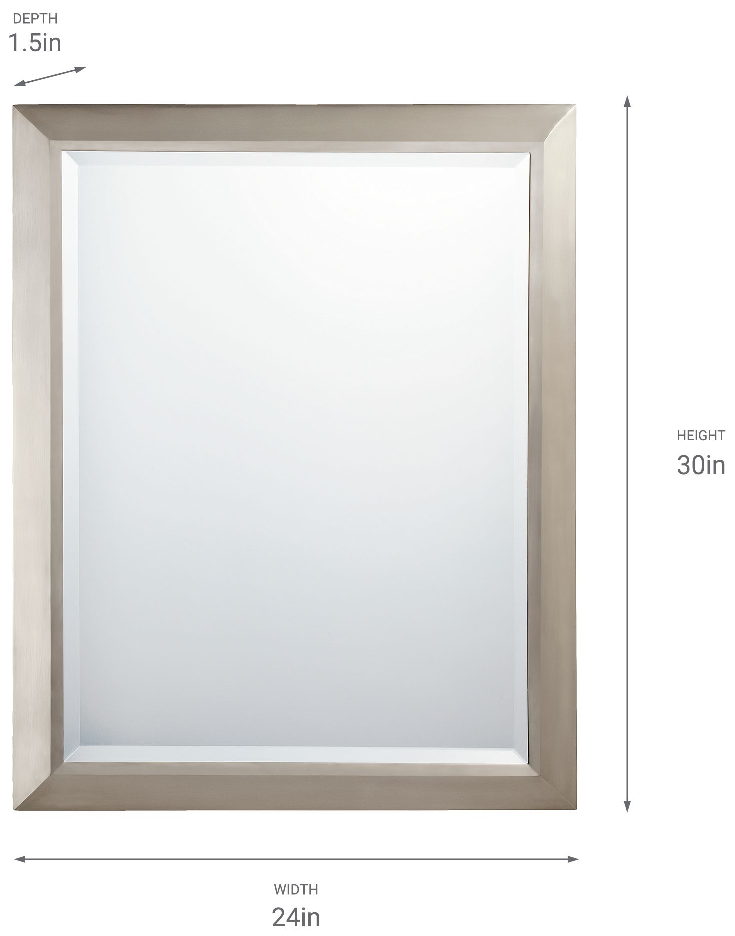 Kichler Brushed Nickel 24" x 30" Rectangular Wall Mirror