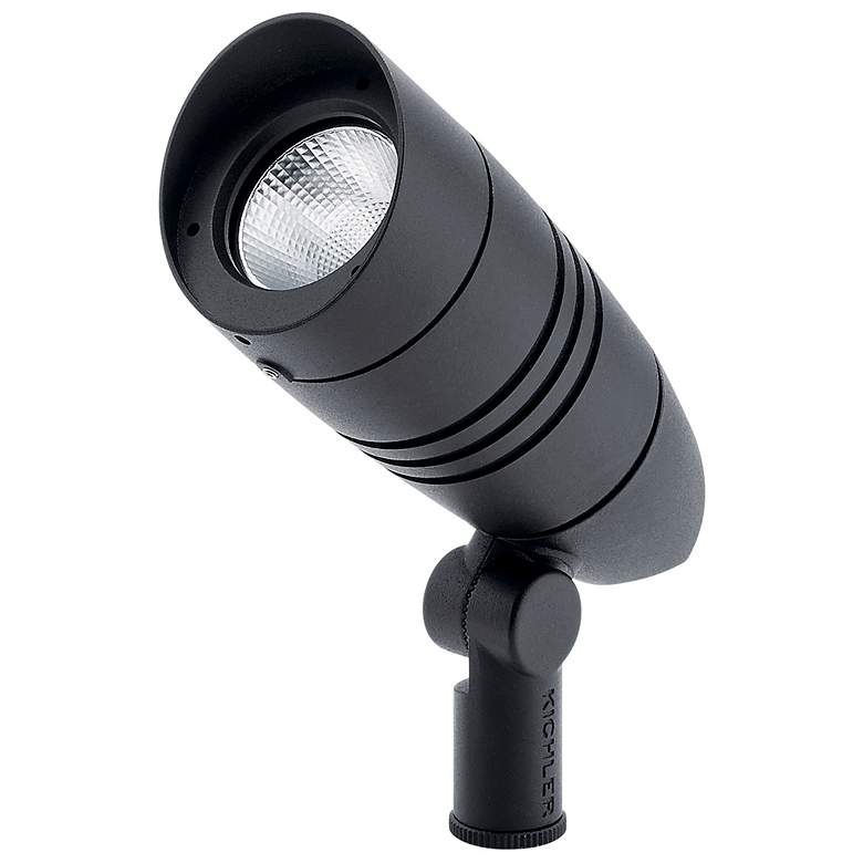 Image 1 Kichler C-Series 5 1/4 inch High Black LED Outdoor Spot Light