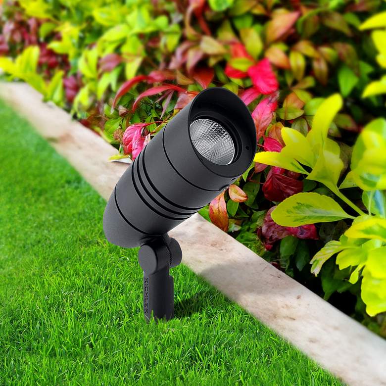 Image 1 Kichler C-Series 5 1/4" High Black LED Outdoor Spot Light
