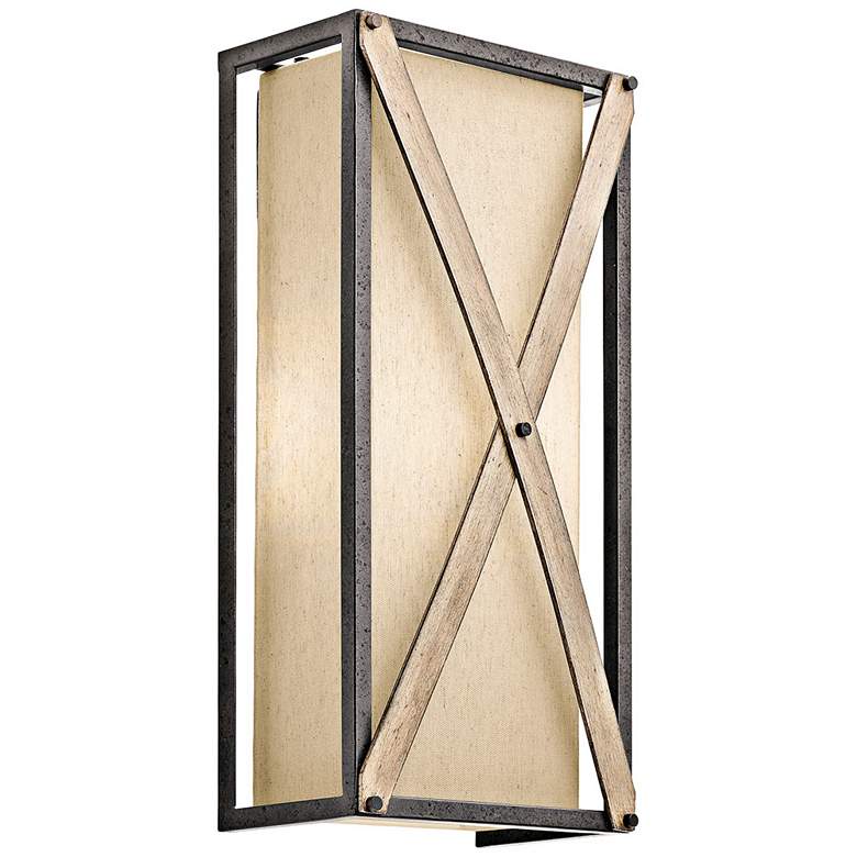 Image 1 Kichler Cahoon 15" High Anvil Iron 2-Light Wall Sconce