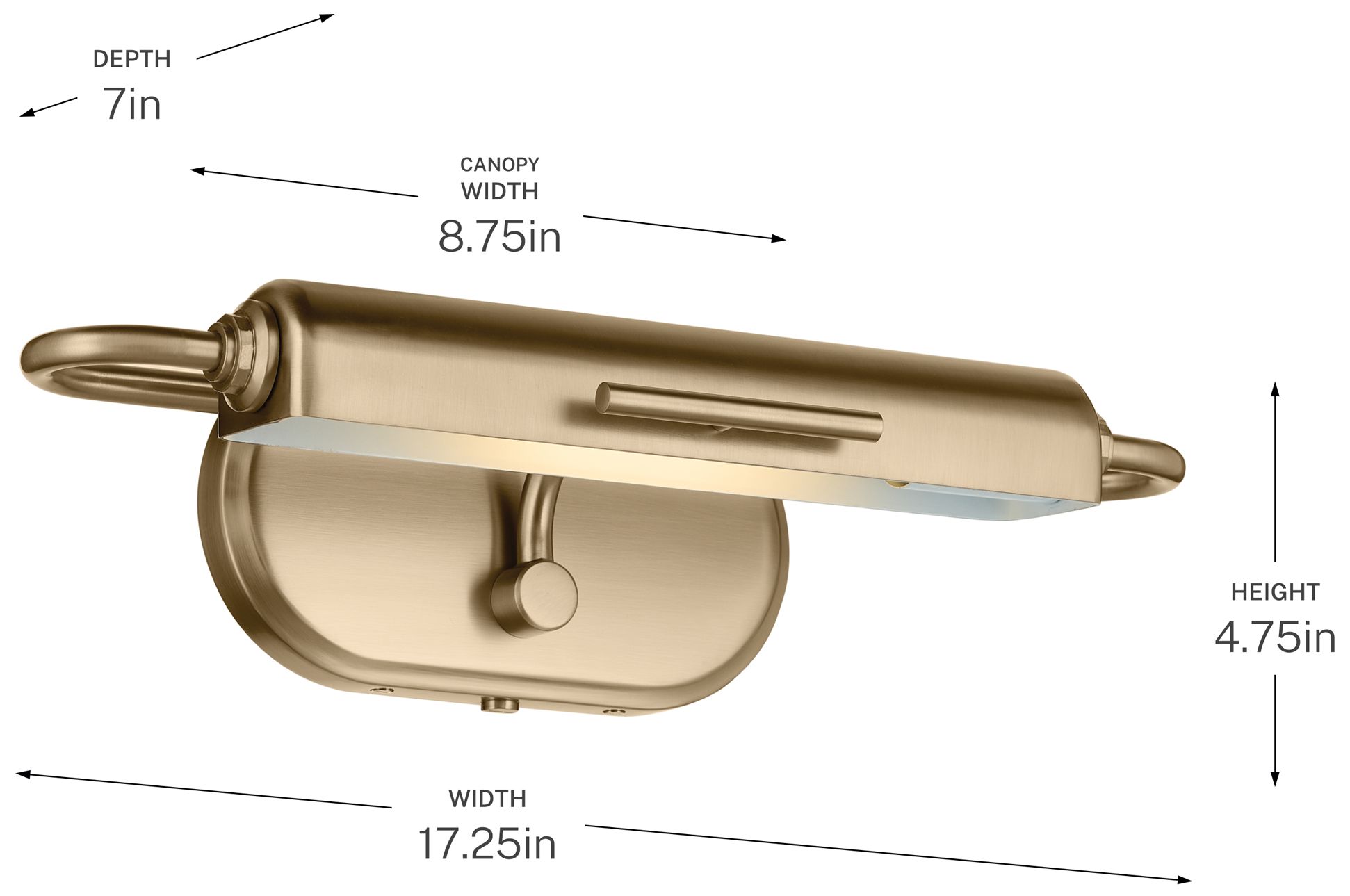 Kichler Caillier 17.25" 1-Light Picture Light in Champagne Bronze