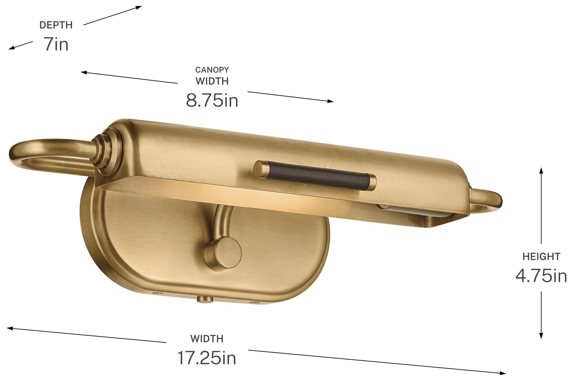 Kichler Caillier 17.25" 1-Light Picture Light in Lacquered Brass