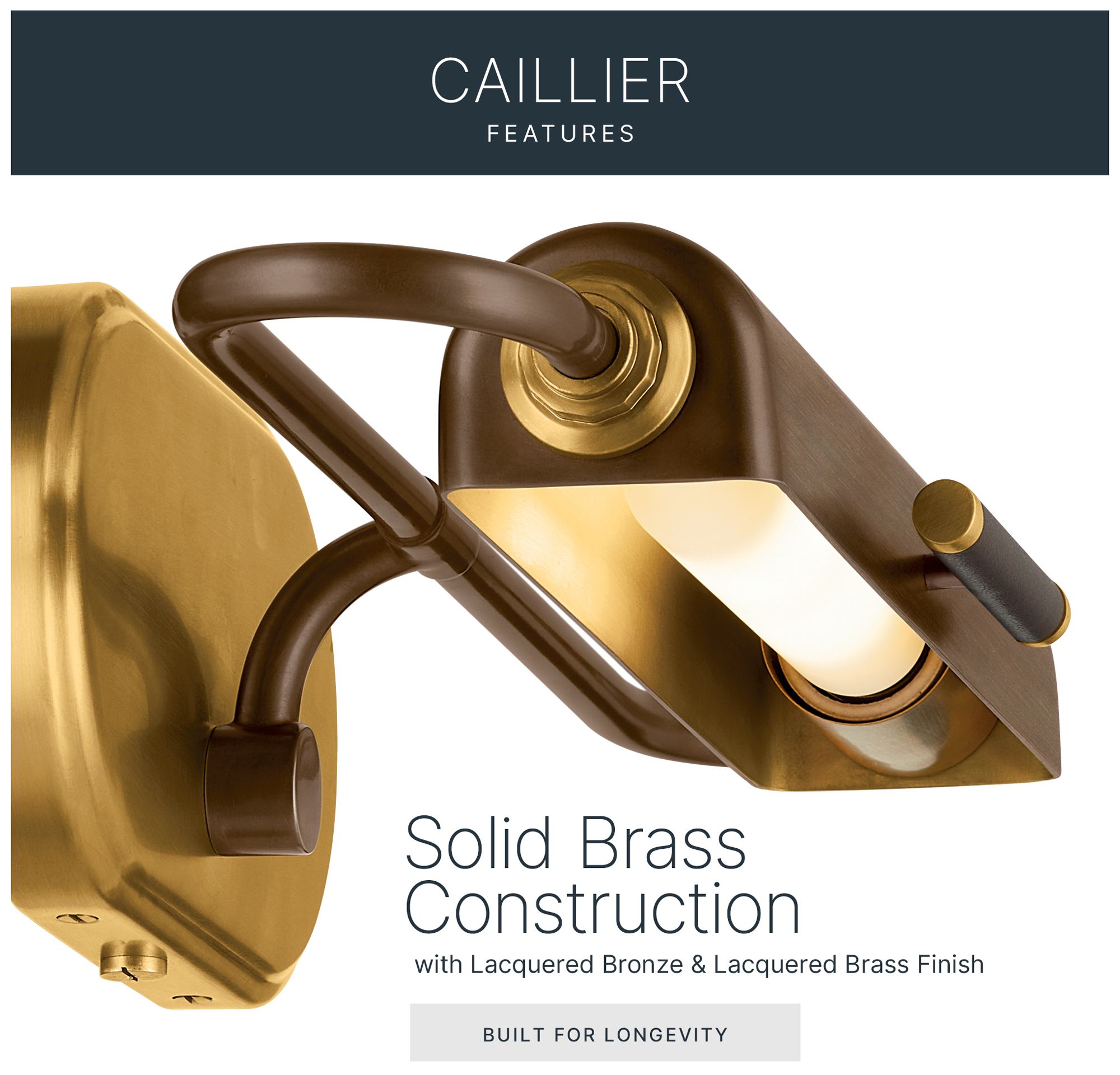Image 4 Kichler Caillier 17.25" 1-Light Picture Light in Lacquered Bronze more views