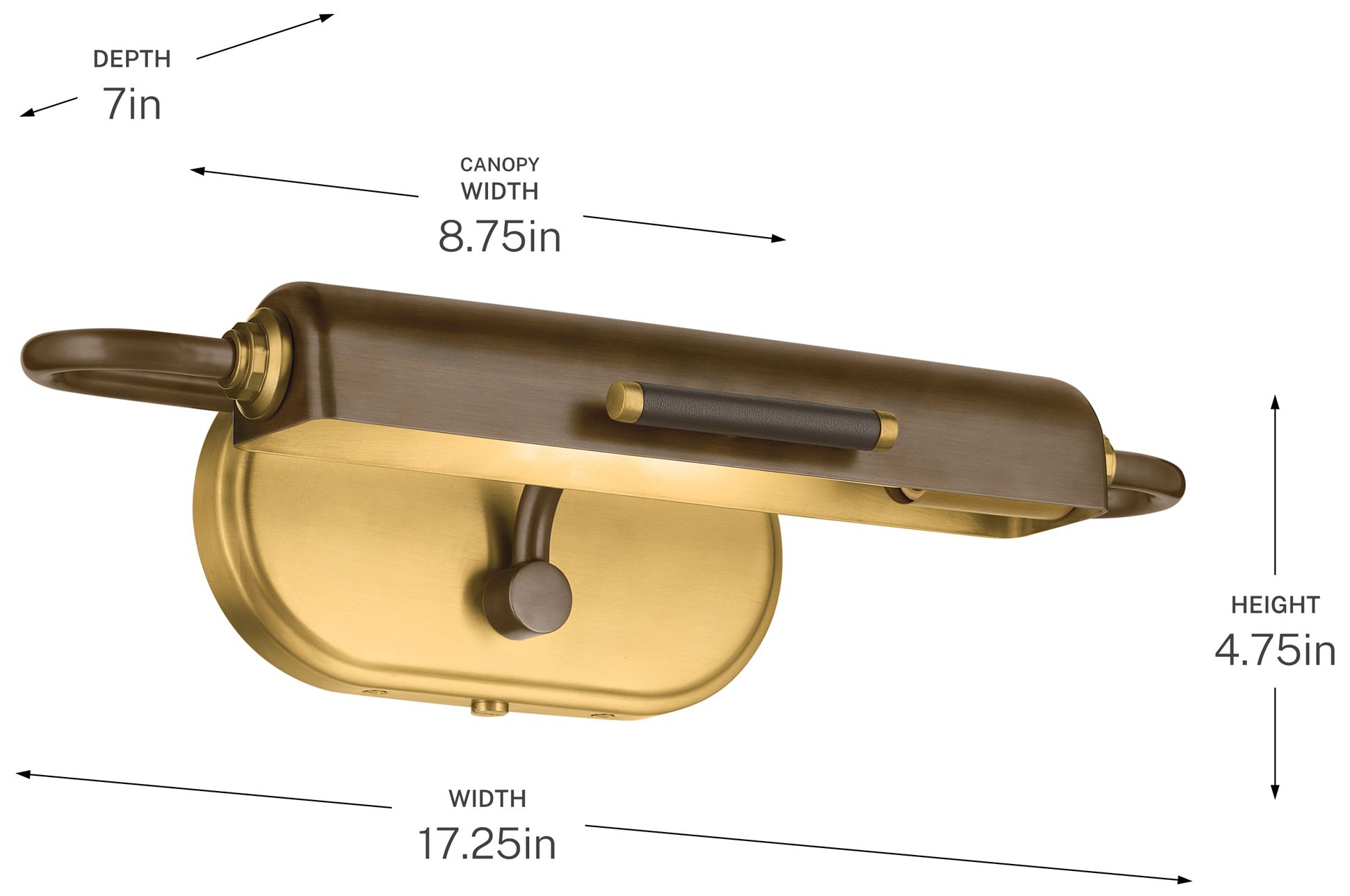 Kichler Caillier 17.25" 1-Light Picture Light in Lacquered Bronze