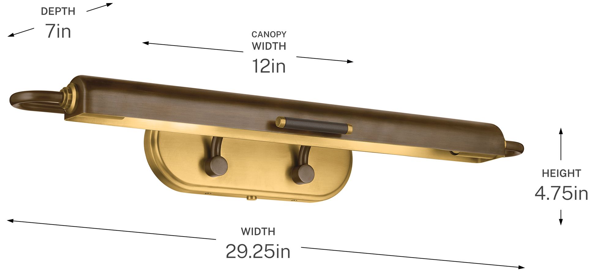 Kichler Caillier 29.25" 2-Light Picture Light in Lacquered Bronze