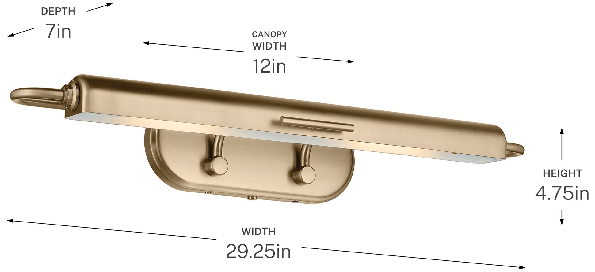 Kichler Caillier 29.25" 2-Light Picture Light in Champagne Bronze
