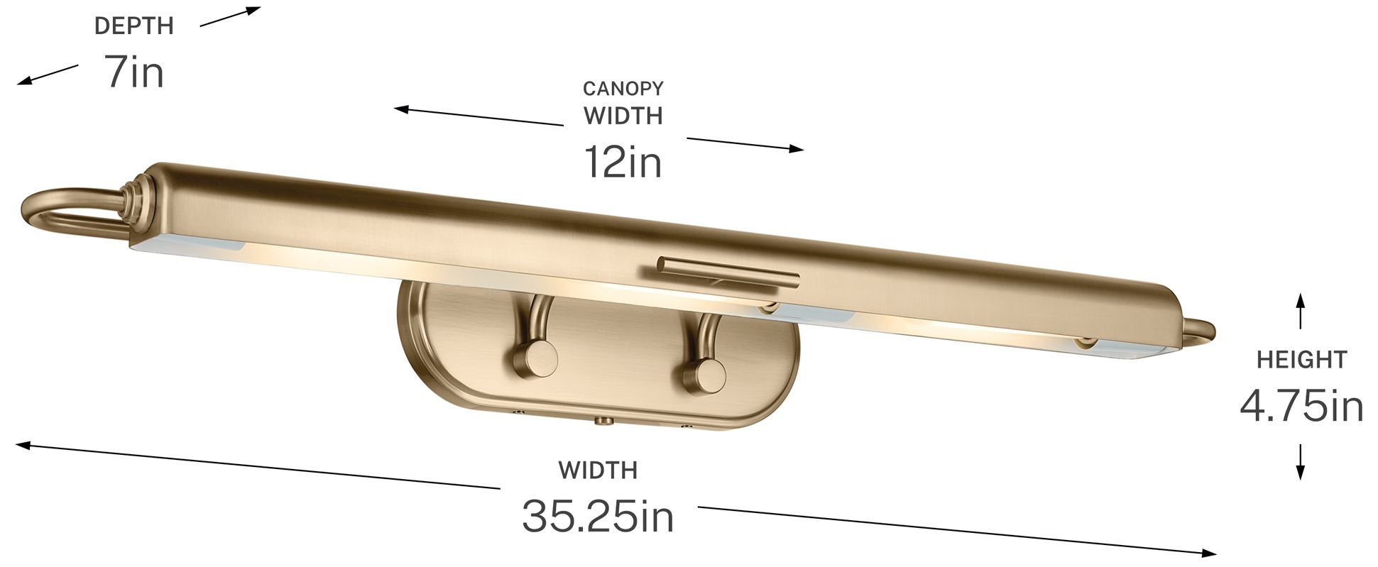 Kichler Caillier 35.25" 3-Light Picture Light in Champagne Bronze