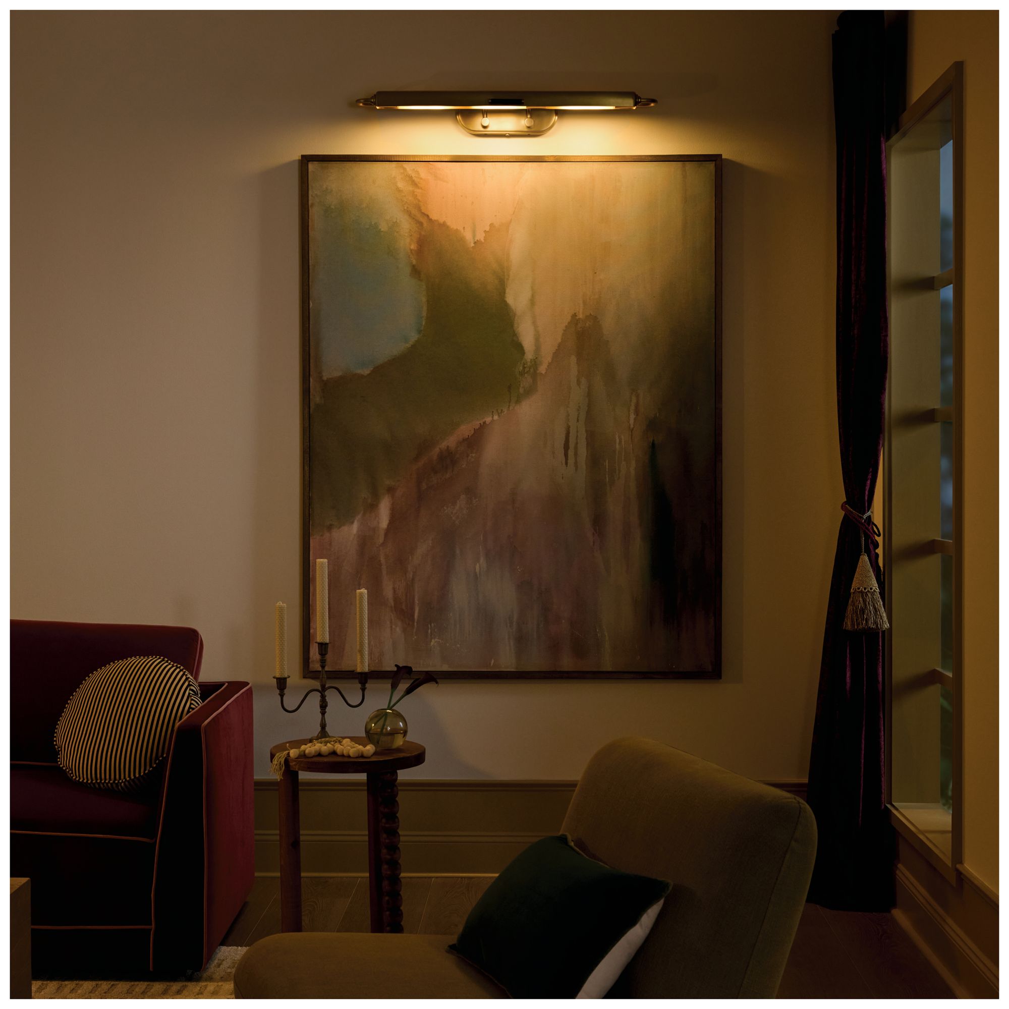 Kichler Caillier 35.25" 3-Light Picture Light in Lacquered Brass