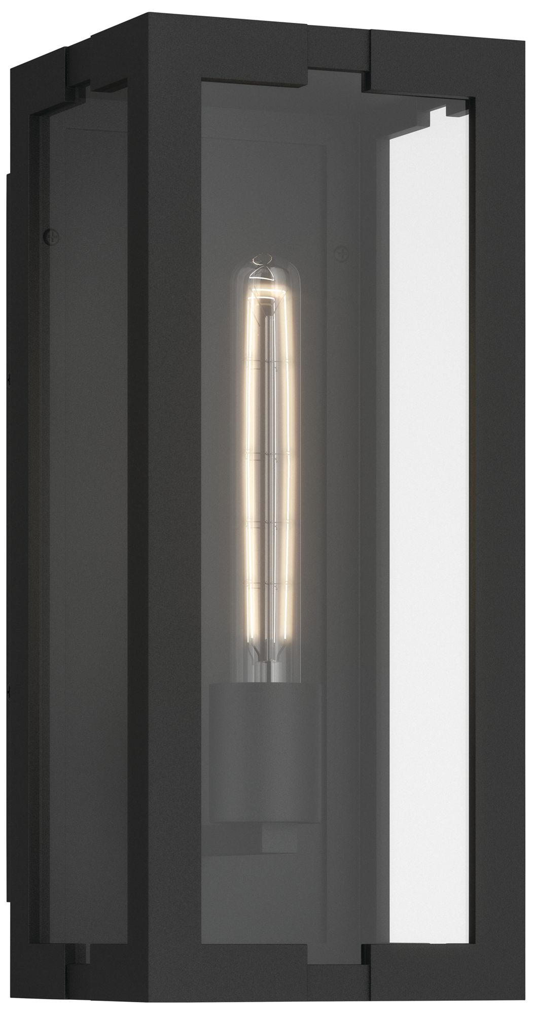 Kichler Calen 14" 1-Light Outdoor Wall Light Clear Glass Textured Black