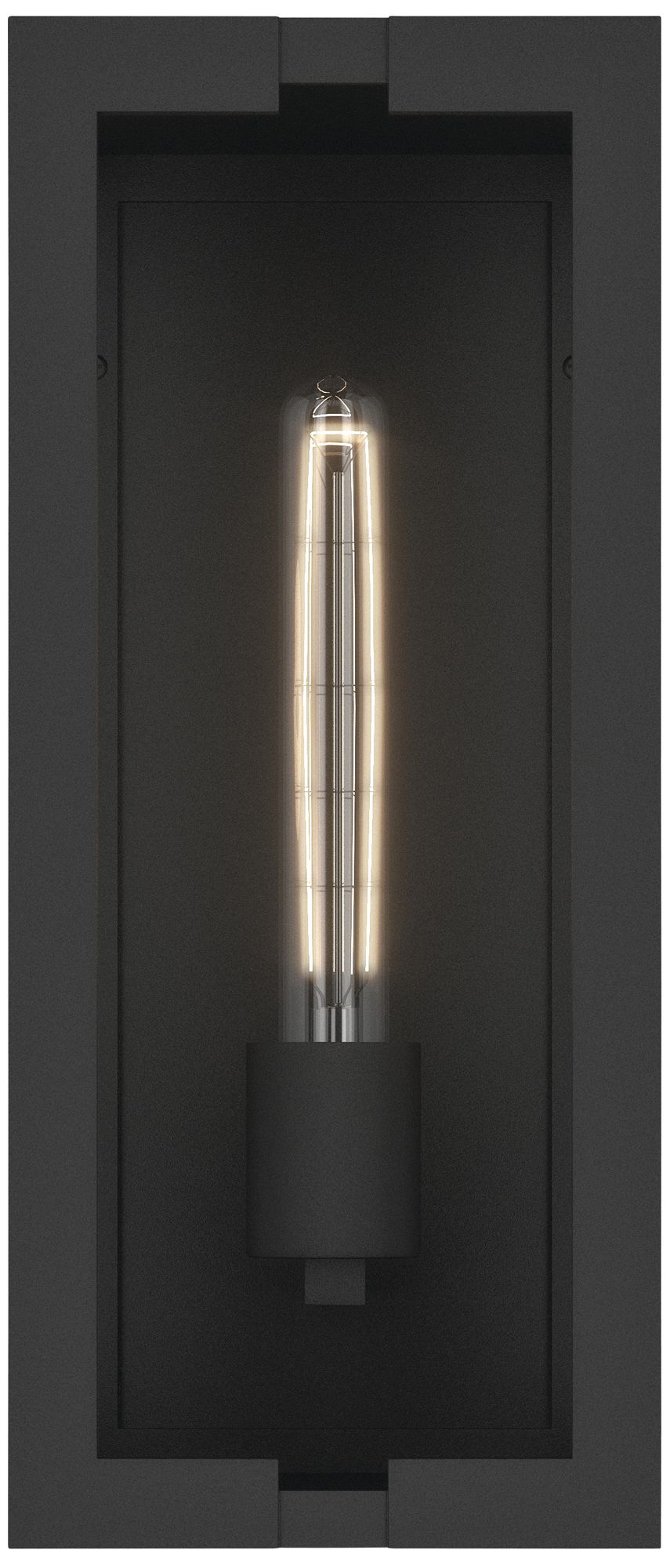 Image 5 Kichler Calen 14" 1-Light Outdoor Wall Light Clear Glass Textured Black more views