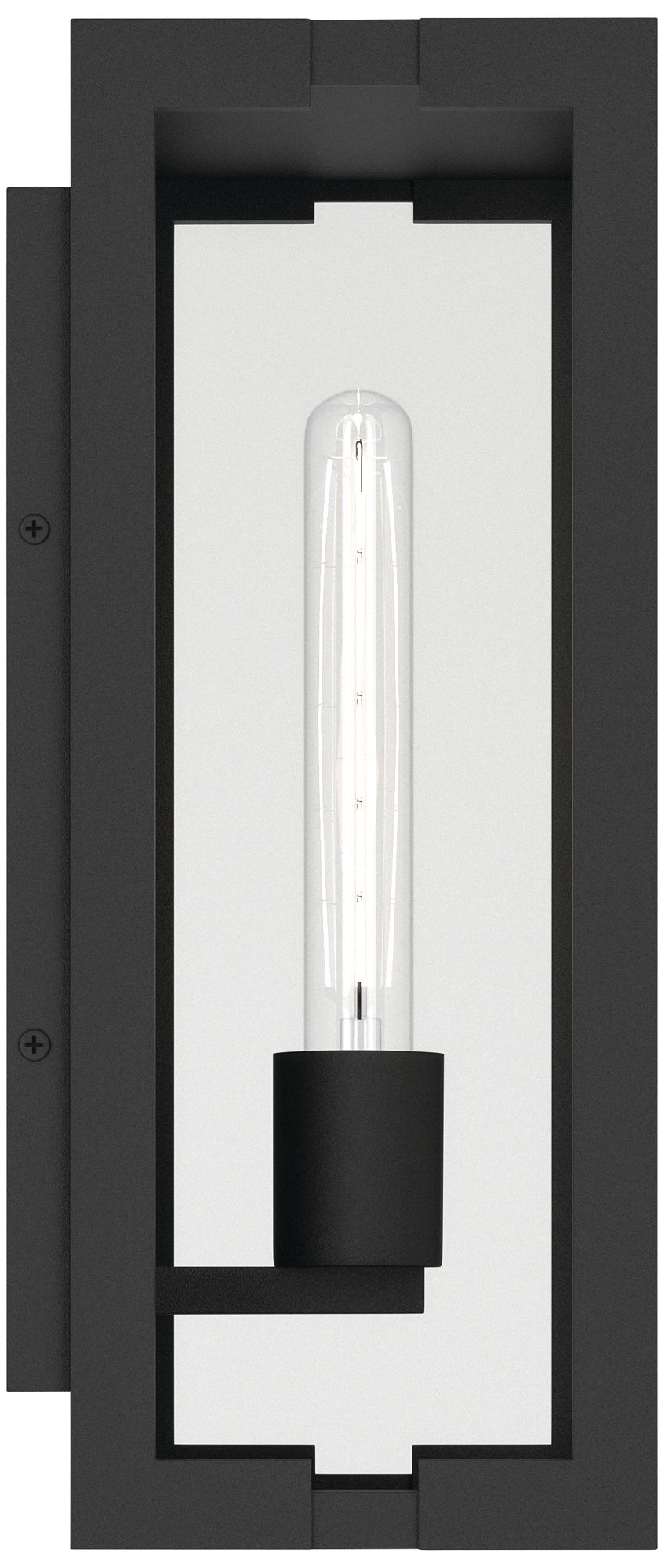Image 6 Kichler Calen 14" 1-Light Outdoor Wall Light Clear Glass Textured Black more views