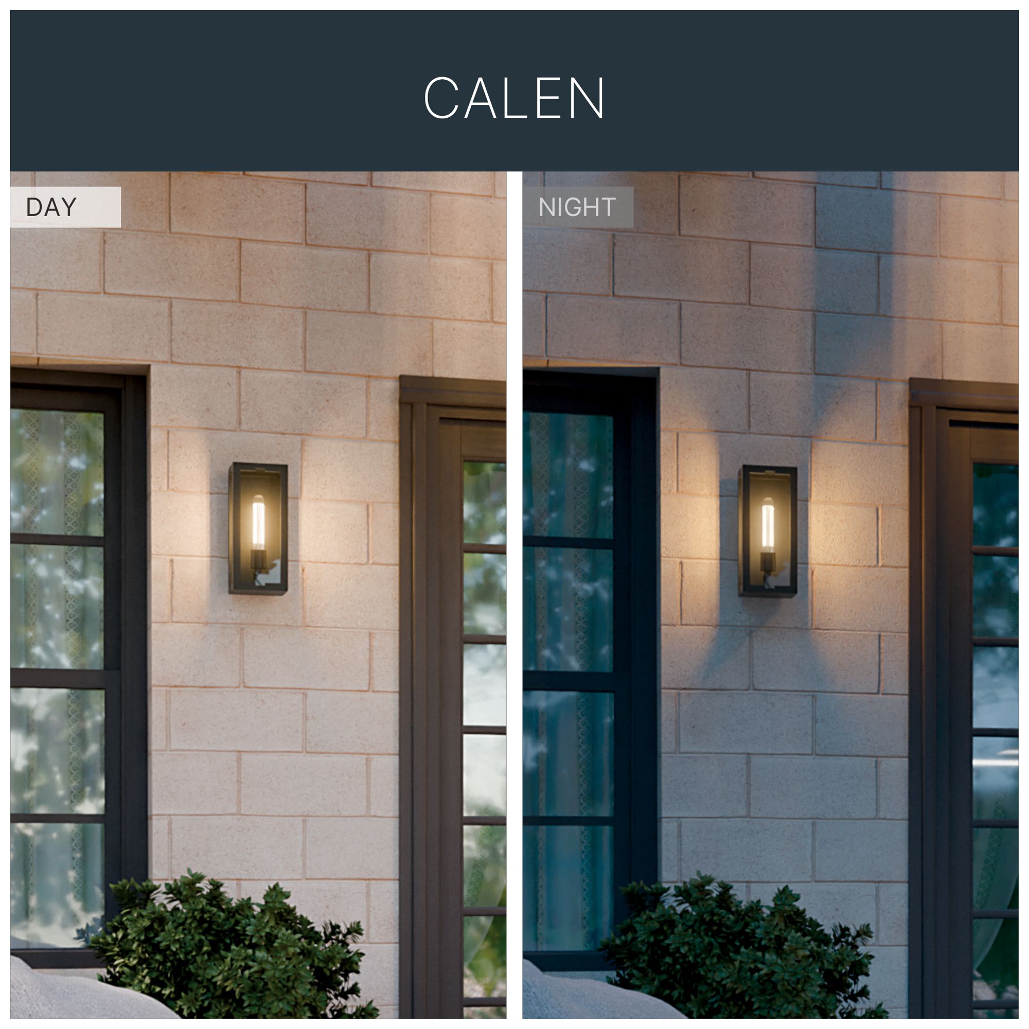 Kichler Calen 14" 1-Light Outdoor Wall Light Clear Glass Textured Black
