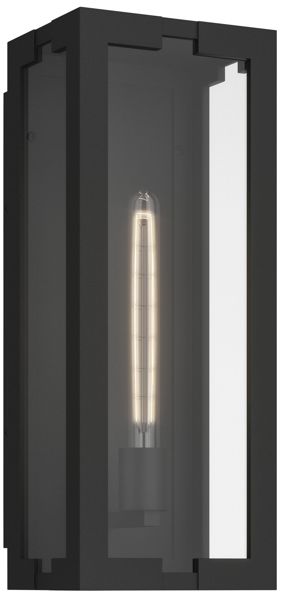 Image 2 Kichler Calen 18.25" 1-Light Outdoor Wall Light Clear Glass Textured Black