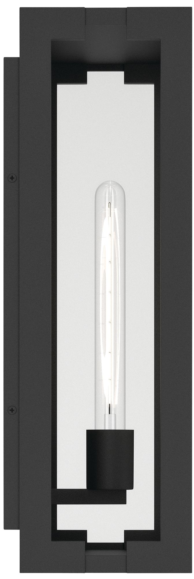 Image 6 Kichler Calen 18.25" 1-Light Outdoor Wall Light Clear Glass Textured Black more views