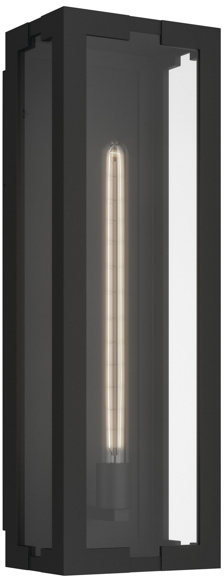 Kichler Calen 24.25" 1-Light Outdoor Wall Light Clear Glass Textured Black