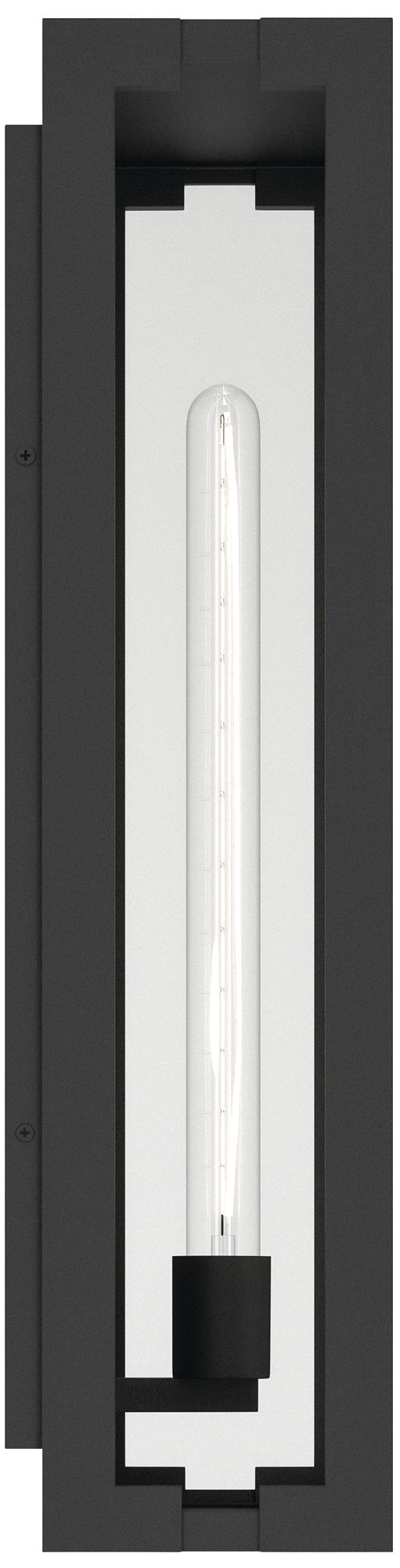 Image 6 Kichler Calen 24.25" 1-Light Outdoor Wall Light Clear Glass Textured Black more views