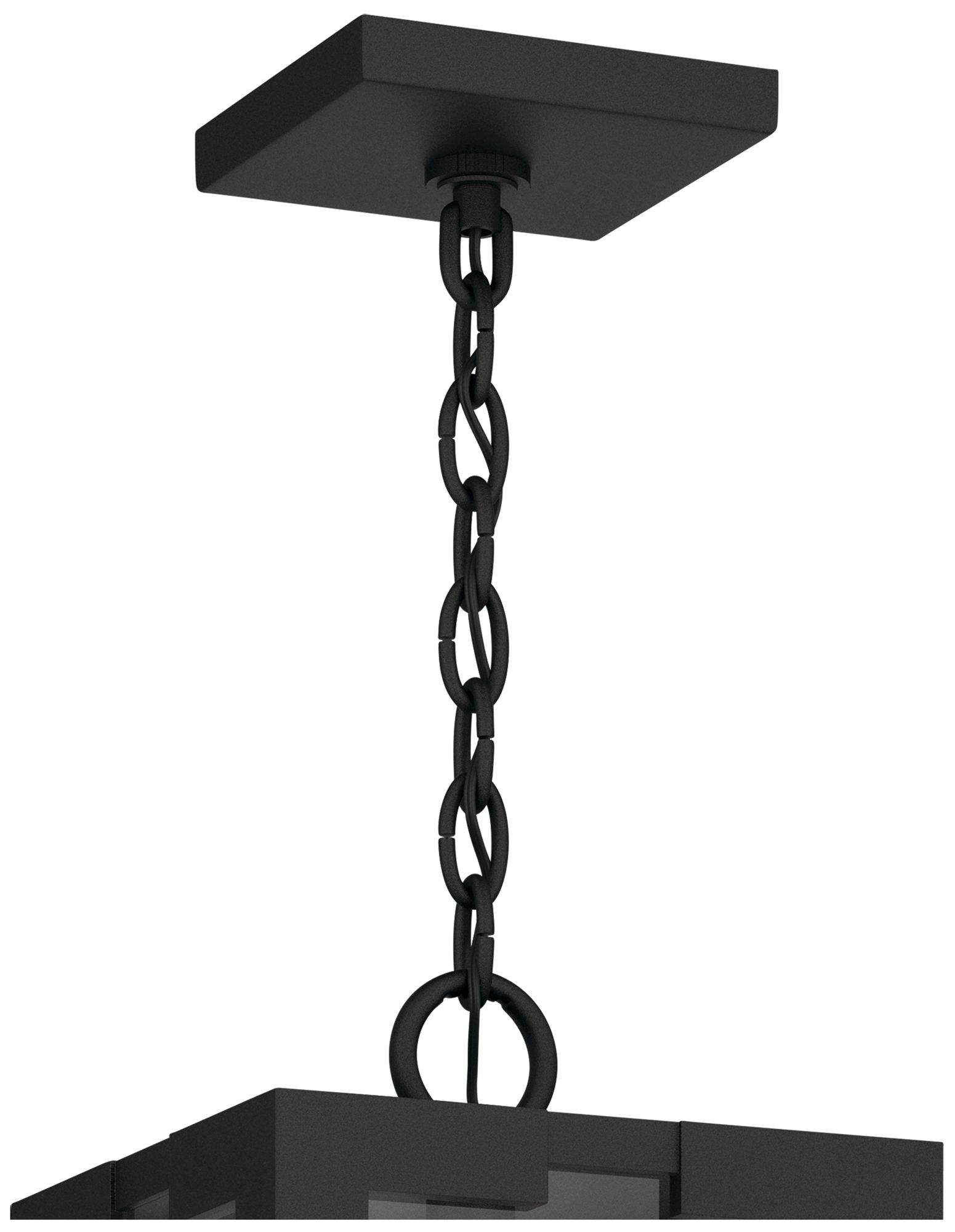Image 6 Kichler Calen 26.25" 1-Light Outdoor Pendant Clear Glass Textured Black more views