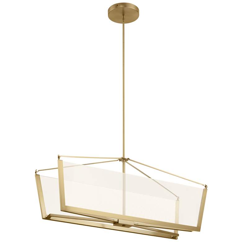 Image 1 Kichler Calters Champagne Gold Linear Chandelier LED