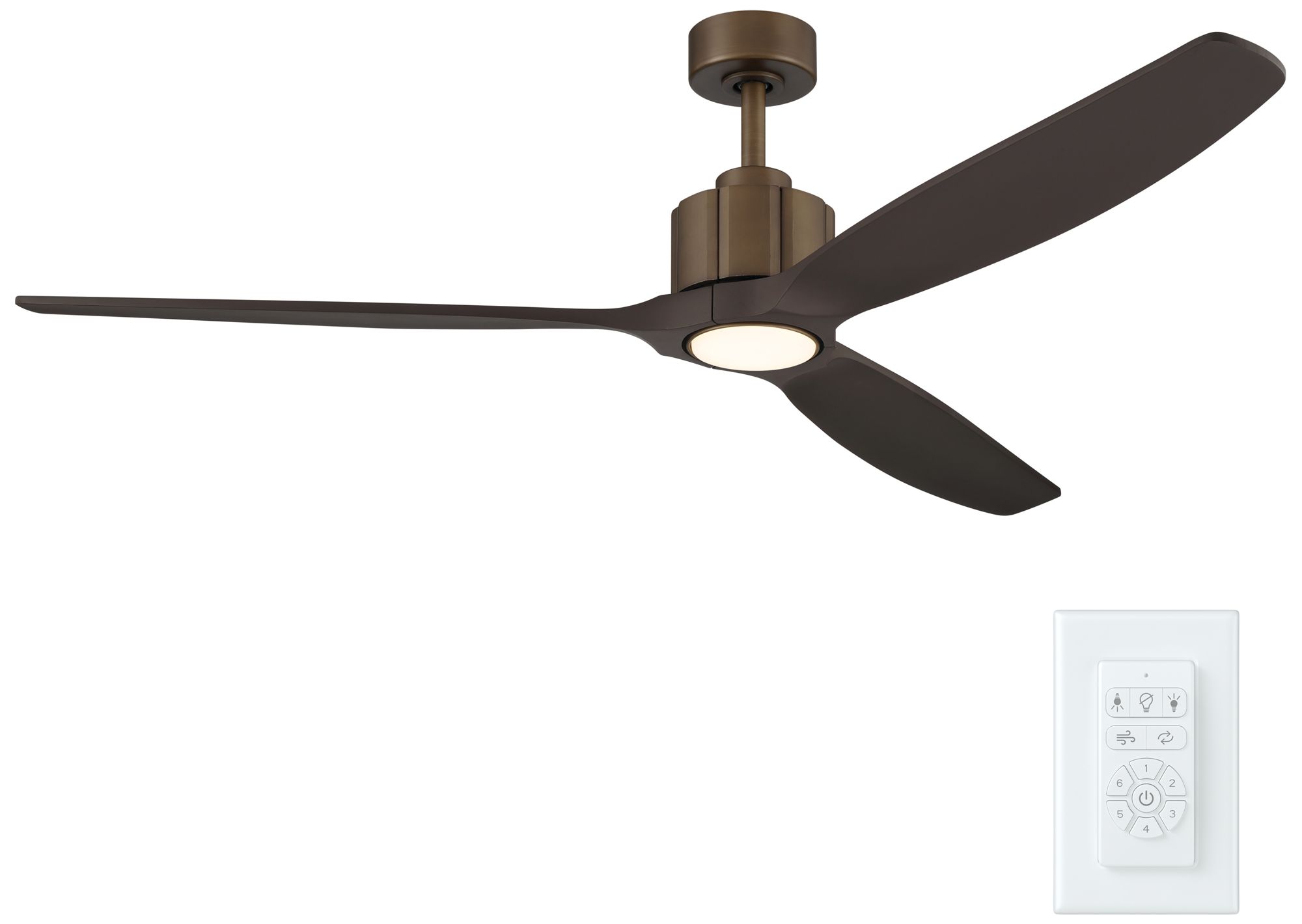 Image 3 Kichler Calyx 3 Blade 60" Ceiling Fan Brushed Bronze Wood Bronze Blades more views